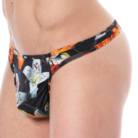 SKU Tropical Summer Microfiber Thong - Black