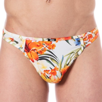 SKU Tropical Summer Microfiber Thong - White