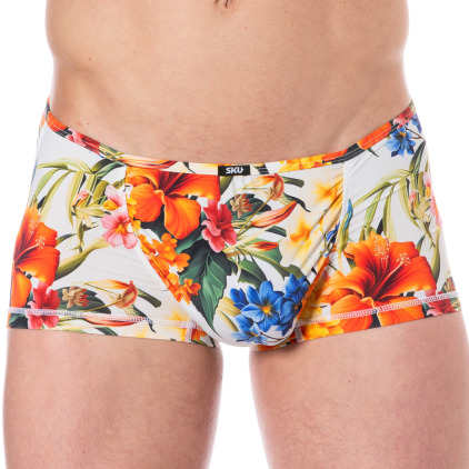 Boxer Court Microfibre Tropical Summer Blanc SKU