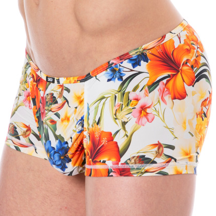 Boxer Court Microfibre Tropical Summer Blanc SKU