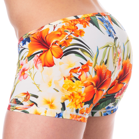 SKU Tropical Summer Microfiber Trunks - White