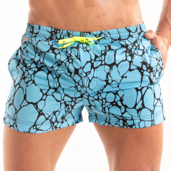 Short de Bain Mi-Cuisse Imprimé Bleu TOF Paris