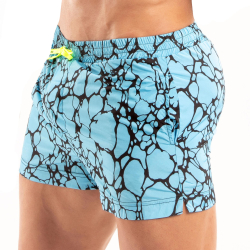 Short de Bain Mi-Cuisse Imprimé Bleu TOF Paris