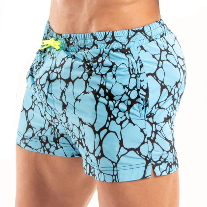 Short de Bain Mi-Cuisse Imprimé Bleu TOF Paris