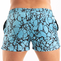 Short de Bain Mi-Cuisse Imprimé Bleu TOF Paris