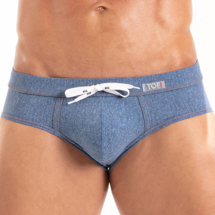 Slip de Bain Denim Bleu TOF Paris