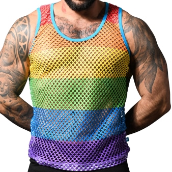 Débardeur Pride Mesh Arc-en-Ciel Andrew Christian