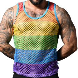 Andrew Christian Pride Mesh Tank Top - Rainbow