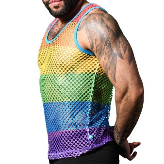 Débardeur Pride Mesh Arc-en-Ciel Andrew Christian