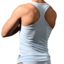 Andrew Christian Racer Back Beater Tank Top - Light Blue