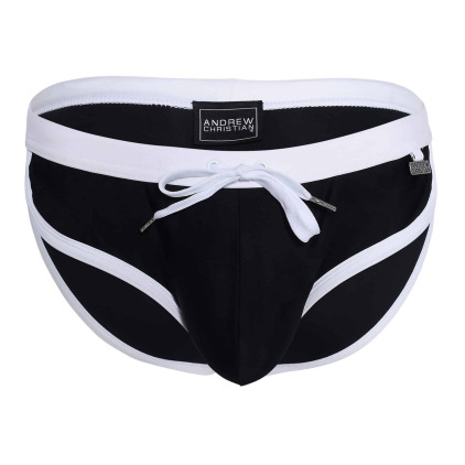 Slip de Bain Rétro Noir Andrew Christian