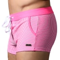 Andrew Christian Hamptons Swim Trunks - Fuchsia - White