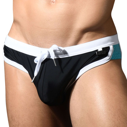 Slip de Bain Rétro Noir Andrew Christian