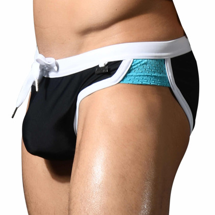 Slip de Bain Rétro Noir Andrew Christian