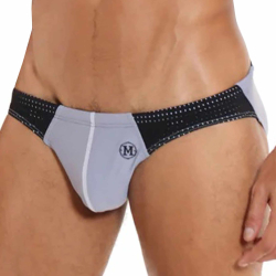 Slip de Bain Umbra Gris - Noir Marcuse