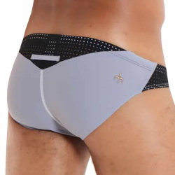 Slip de Bain Umbra Gris - Noir Marcuse