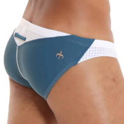 Slip de Bain Umbra Bleu - Blanc Marcuse