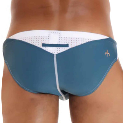 Slip de Bain Umbra Bleu - Blanc Marcuse
