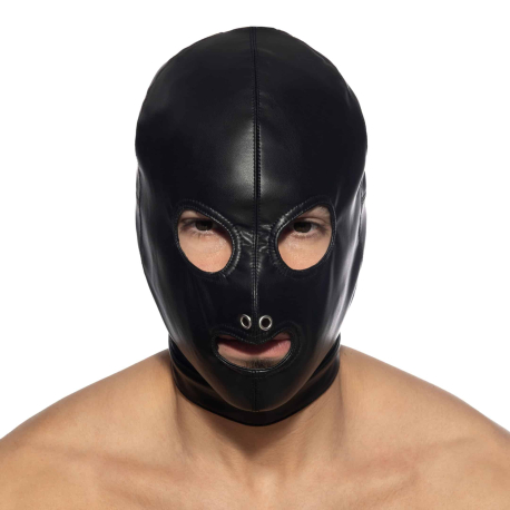 AD Fetish Vegan Leather Fetish Hood - Black