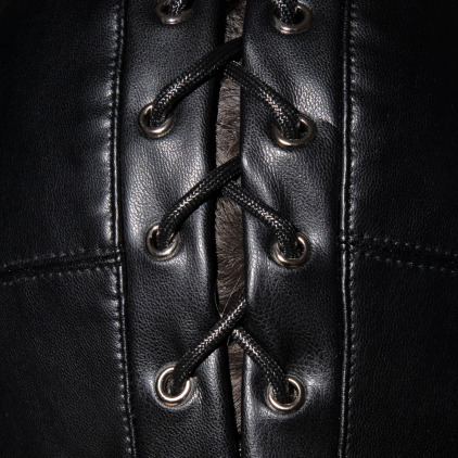 Cagoule Fetish en Cuir Vegan Noire AD Fetish