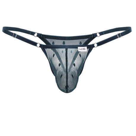 CandyMan Polka Dot Mesh Thong - Green