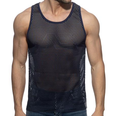 Addicted Open Mesh AD Tank Top - Navy