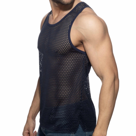 Addicted Open Mesh AD Tank Top - Navy