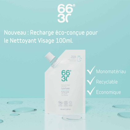 Recharge Nettoyant Visage Ultra-Doux - Cycle Pureté - 100 ml 66°30