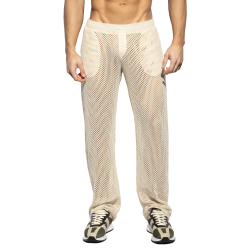 ES Collection Raw Crochet Pants - Beige