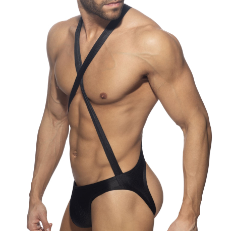 Addicted Reptile Criss Cross Bodysuit - Black