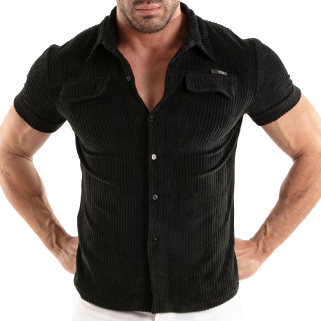 TOF Paris Knitted Corduroy Shirt - Black