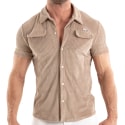 TOF Paris Knitted Corduroy Shirt - Beige