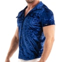 TOF Paris Crushed Velvet Shirt - Blue