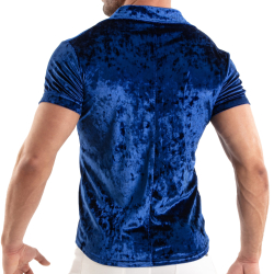 TOF Paris Crushed Velvet Shirt - Blue