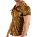 TOF Paris Crushed Velvet Shirt - Gold