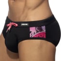 Addicted Hydrangea Swim Briefs - Black