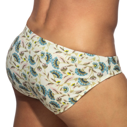 Addicted Spring Flowers Swim Briefs - Beige