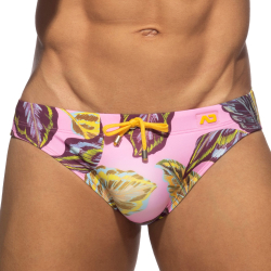 Slip de Bain Feuilles d'Erable Rose Addicted