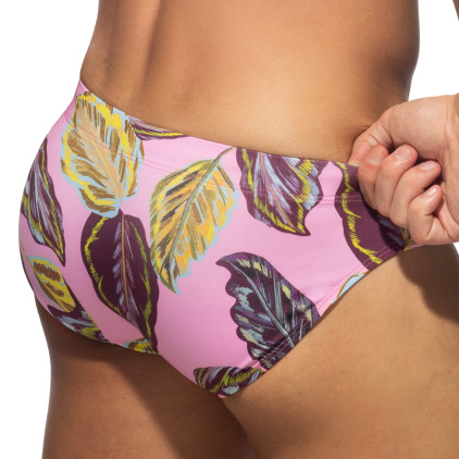 Slip de Bain Feuilles d'Erable Rose Addicted
