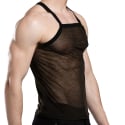 Andrew Christian Sheer Burnout Tank Top - Black