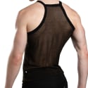 Andrew Christian Sheer Burnout Tank Top - Black