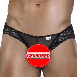 String en Résille et Dentelle Lace-Up Noir CandyMan
