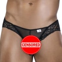 CandyMan Lace-Up Mesh - Lace Thong - Black