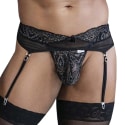 CandyMan Ensemble String - Porte-Jarretelle en Dentelle Noir