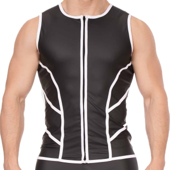 Veste Biker Robin Noir - Blanc Barcode
