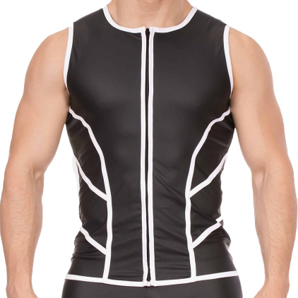 Veste Biker Robin Noir - Blanc Barcode