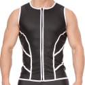 Barcode Robin Biker Vest - Black - White