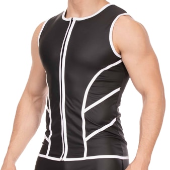 Veste Biker Robin Noir - Blanc Barcode