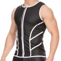 Barcode Robin Biker Vest - Black - White