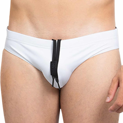 Slip de Bain Original Stage Blanc - Noir YEAH!